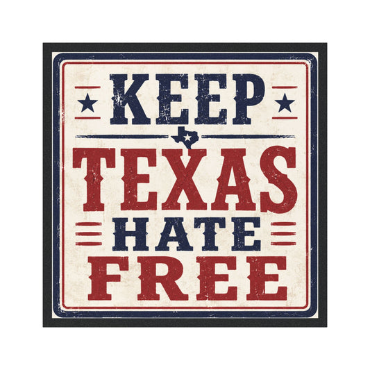Keep Texas Hate Free Car Magnet — Patriotic Texas License Plate Magnet